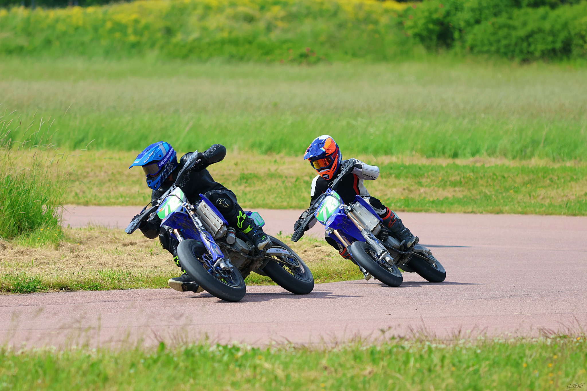 Supermoto racing action